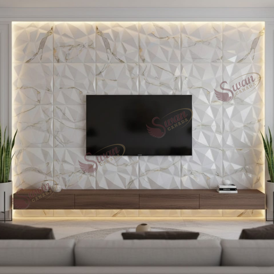 3D Wall Panels, Gilded Marble, 19.7" x 19.7"