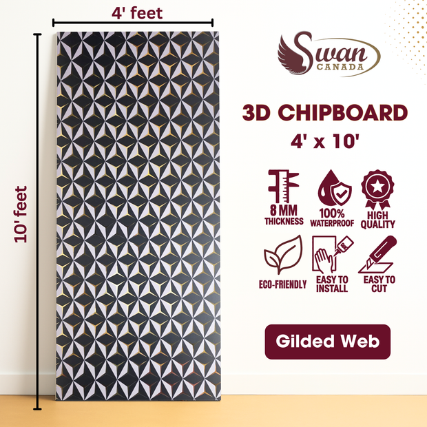 Chip Boards, Gilded Web, 1 Board, 4 X 10 Feet
