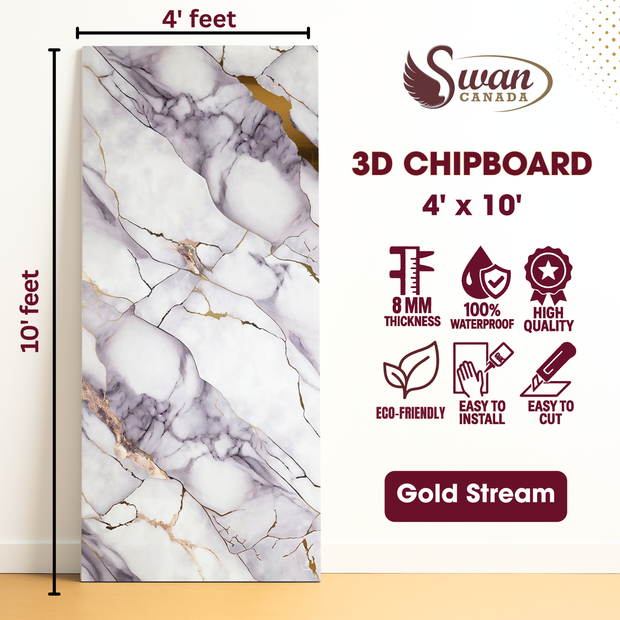 Chip Boards, Gold Stream, 1 Board, 4 X 10 Feet