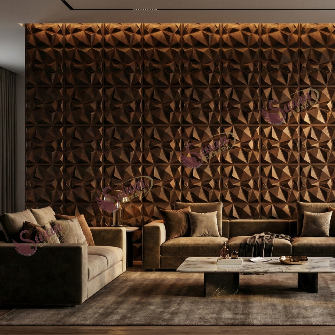 3D Wall Panels, Red Copper, 19.7" x 19.7"