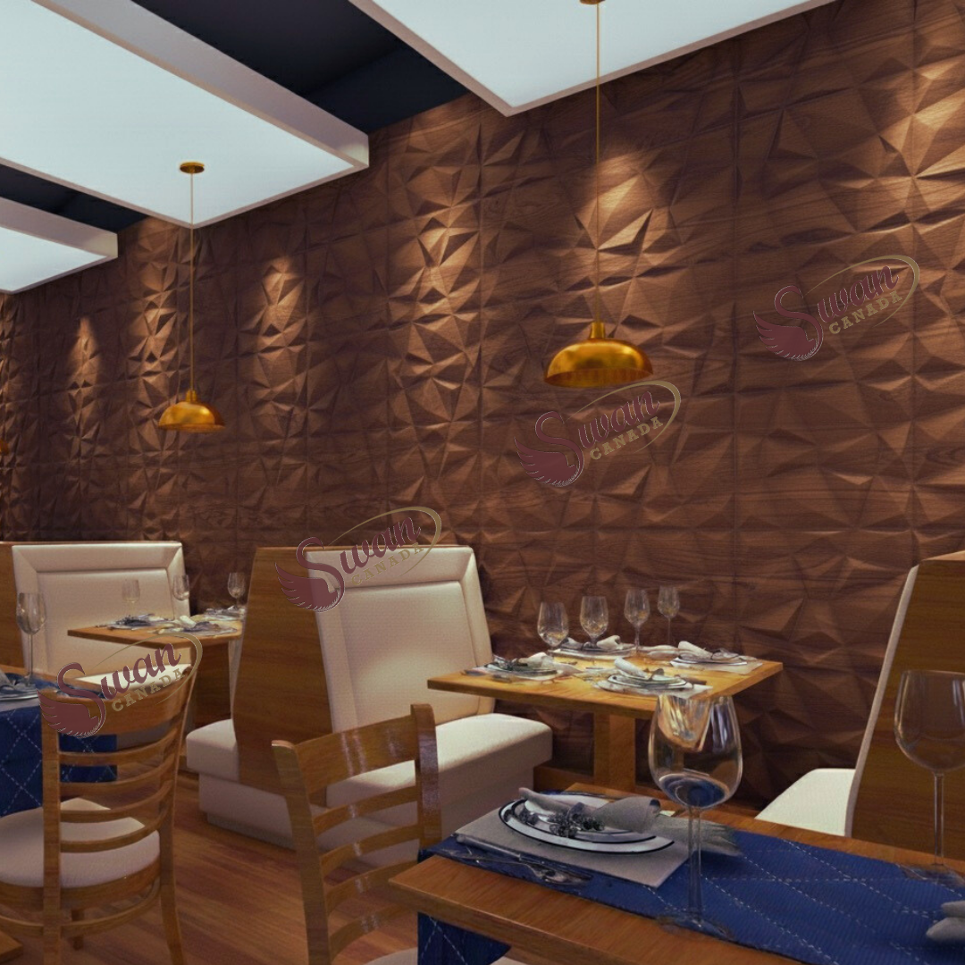 3D Wall Panels, Walnut Brown, 19.7" x 19.7"
