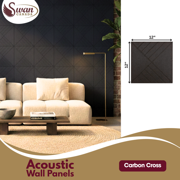 Acoustic Felt Panel, Carbon Cross, 1ft x 1ft