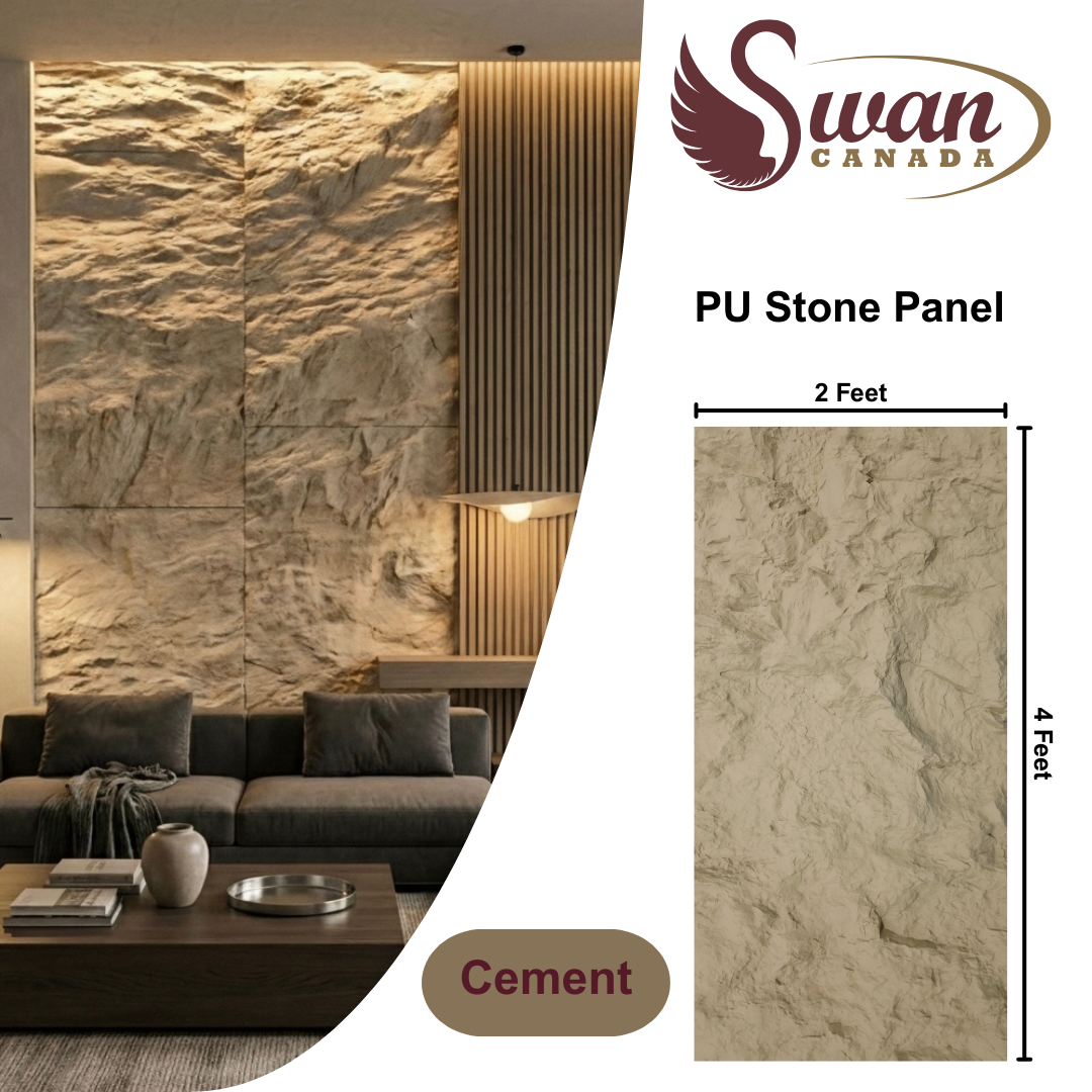 PU Faux Stone, Rough Cement Stone, 2 X 4 Feet, 6 Boards