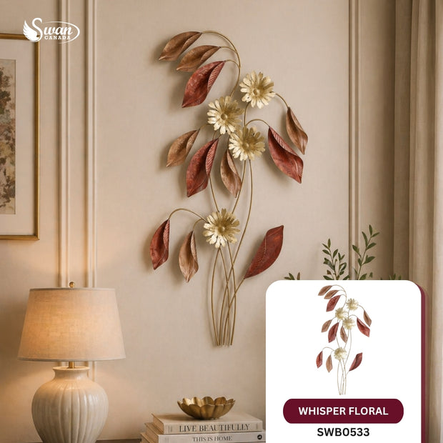 Décoration murale, sculpture florale Autumn Whisper, 15,75 po x 31,25 po, 1 pièce