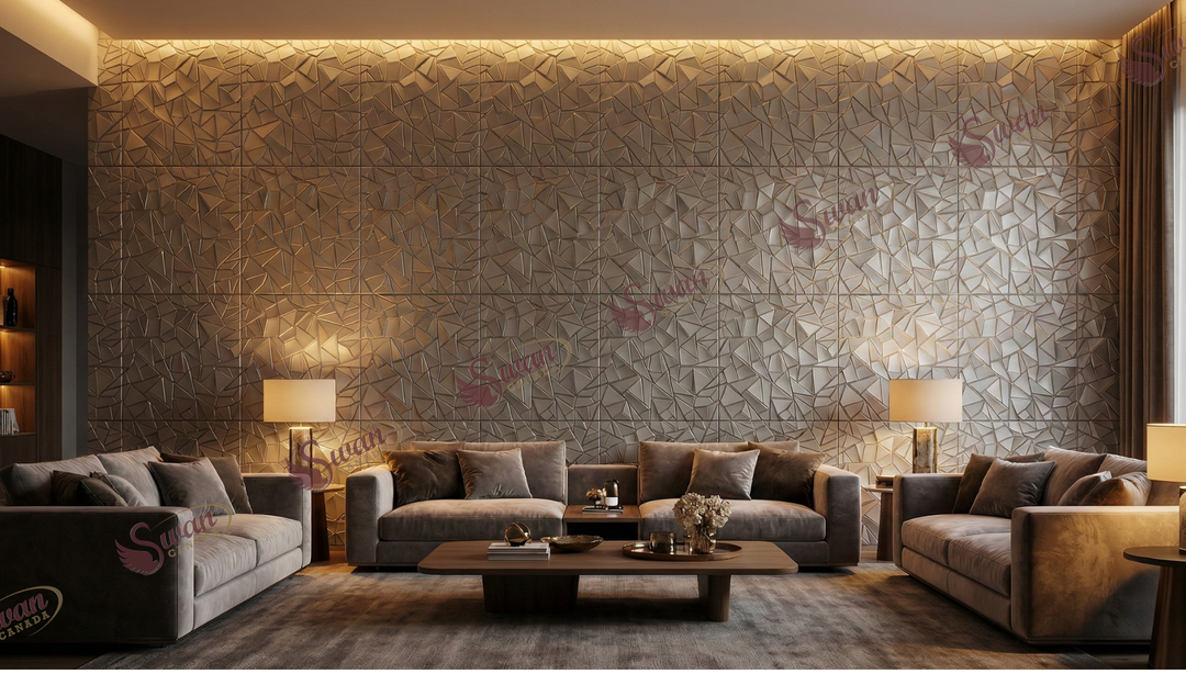 3D Wall Panels, Light Champagne Gold, 19.7" x 19.7"