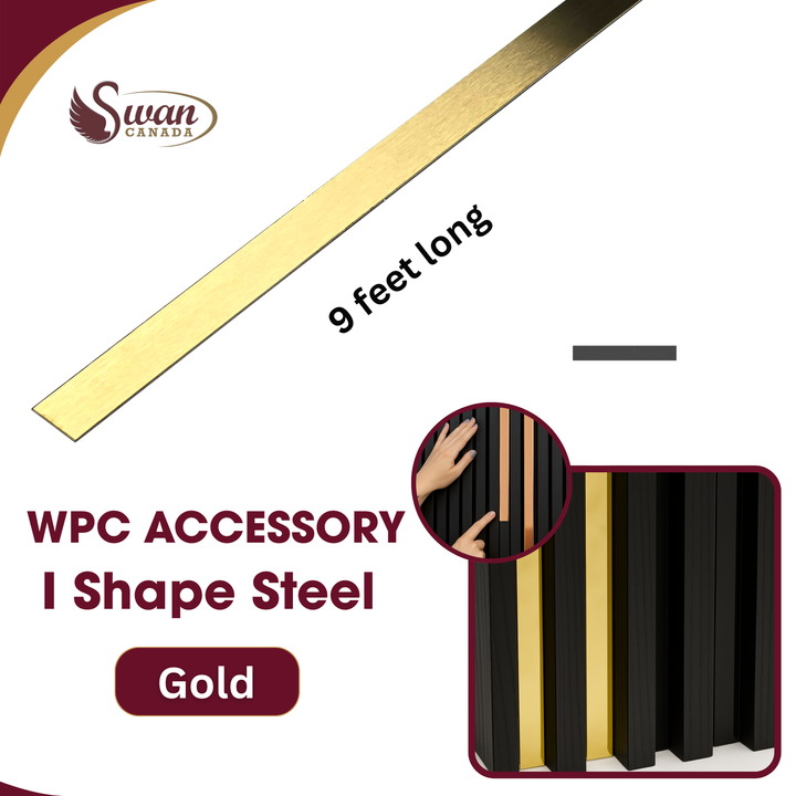 WPC I shape stainless steel trim, 9 Feet long