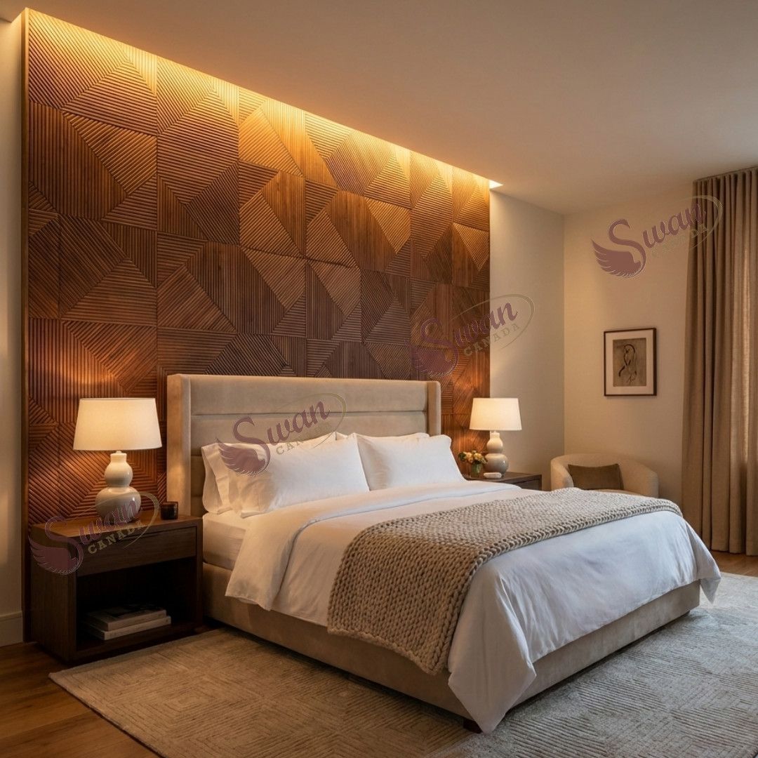 3D Wall Panels, Walnut Brown, 19.7" x 19.7"