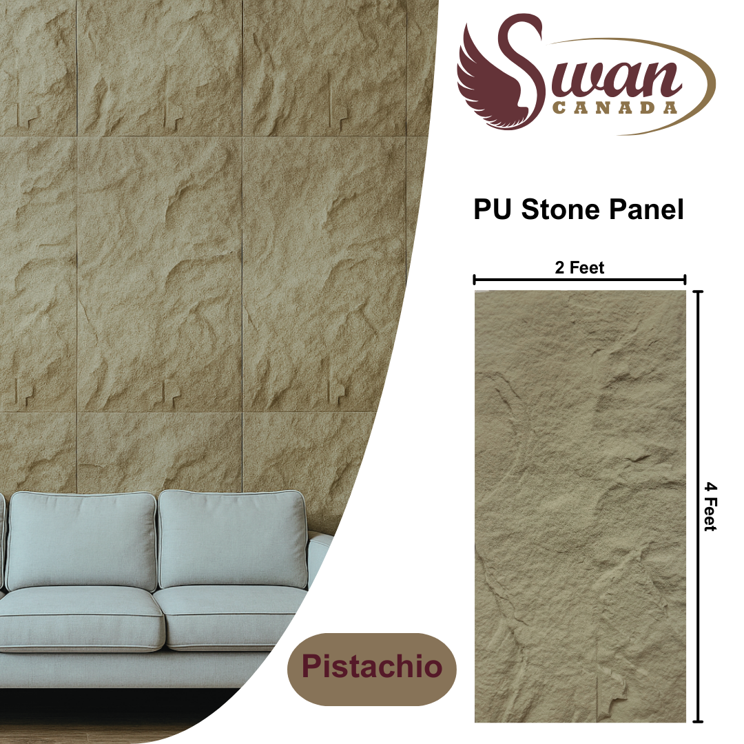 PU Faux Stone, Pistachio Stone, 2 X 4 Feet, 10 Boards