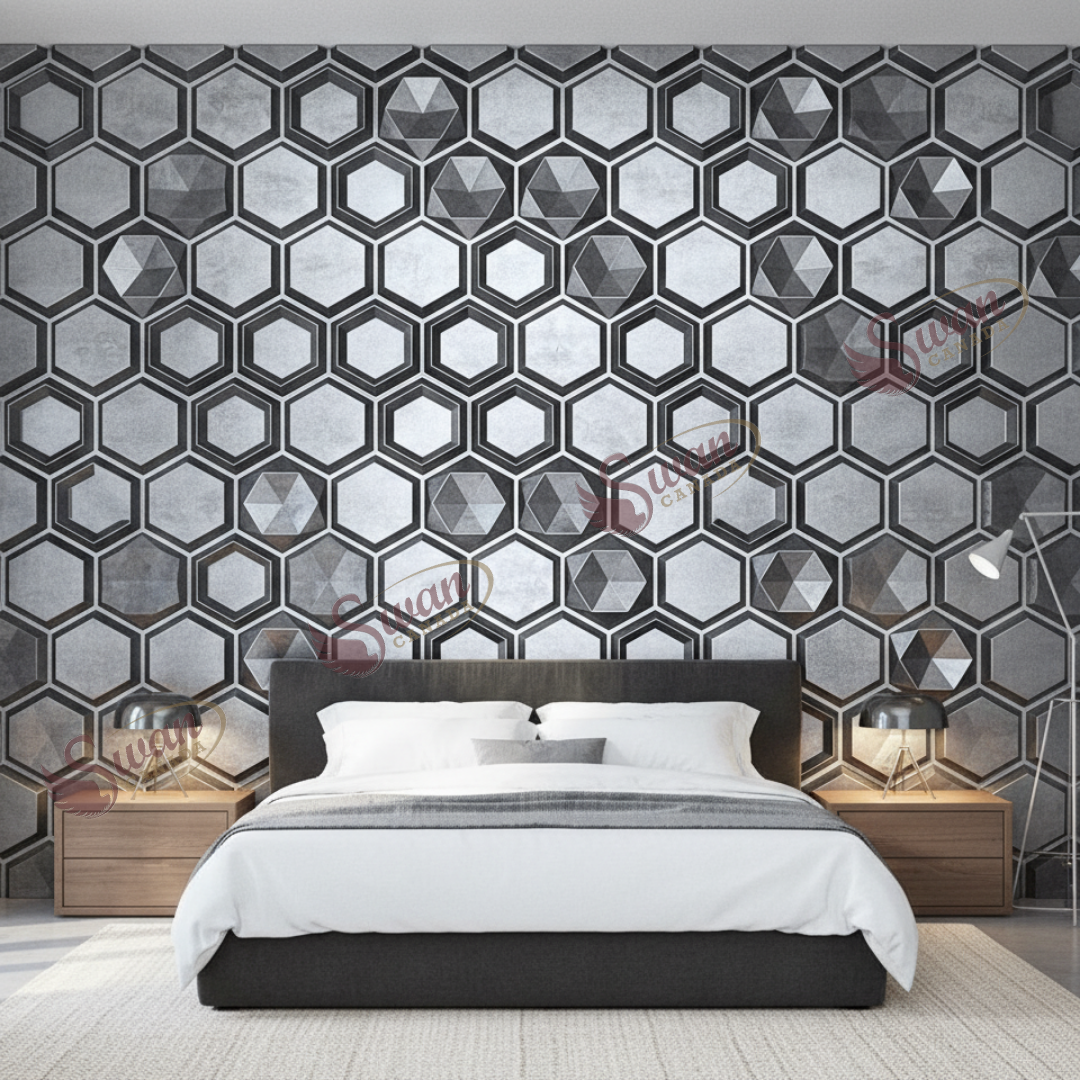 3D Wall Panels, Bluish Ridge, 19.7" x 19.7"