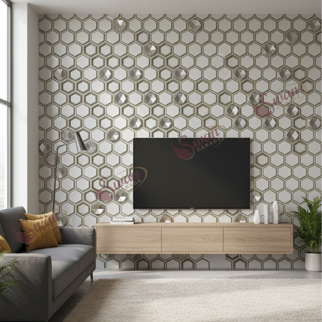 3D Wall Panels, Light Champagne Gold, 19.7" x 19.7"