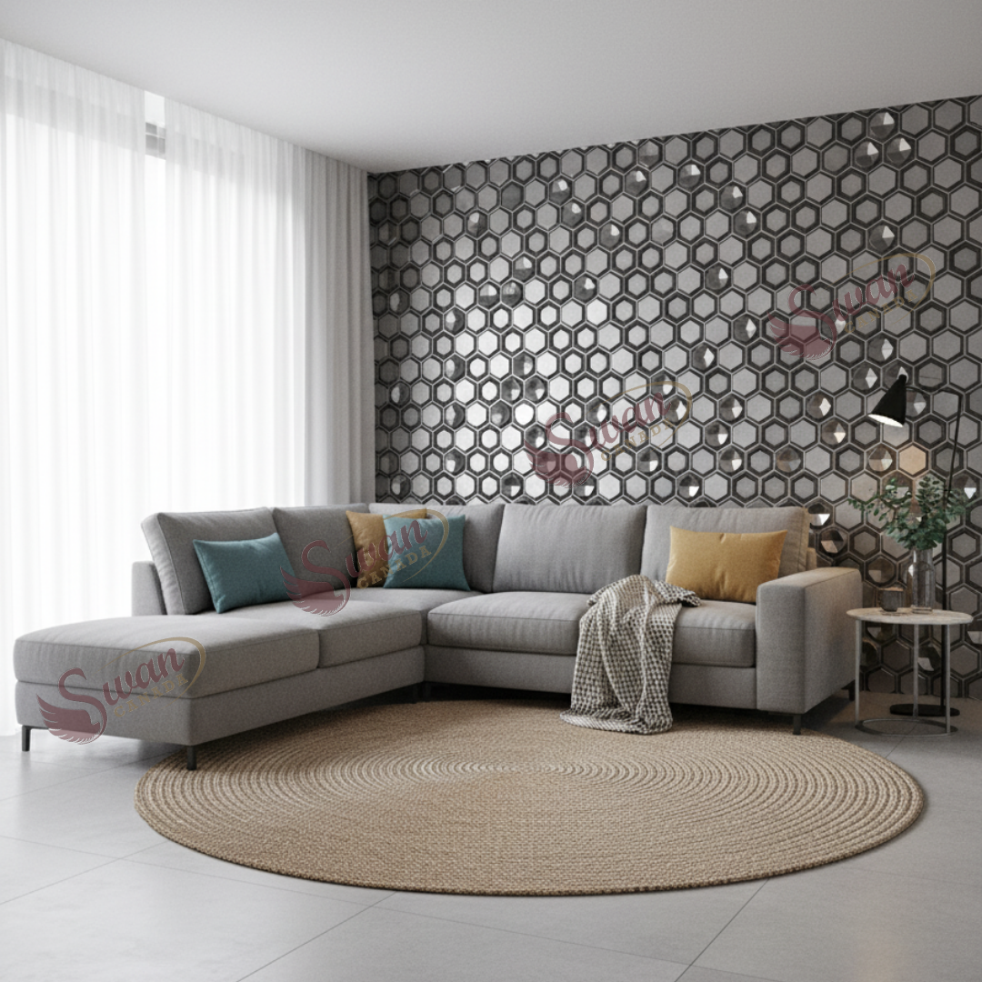 3D Wall Panels, Brushed Silver, 19.7" x 19.7"