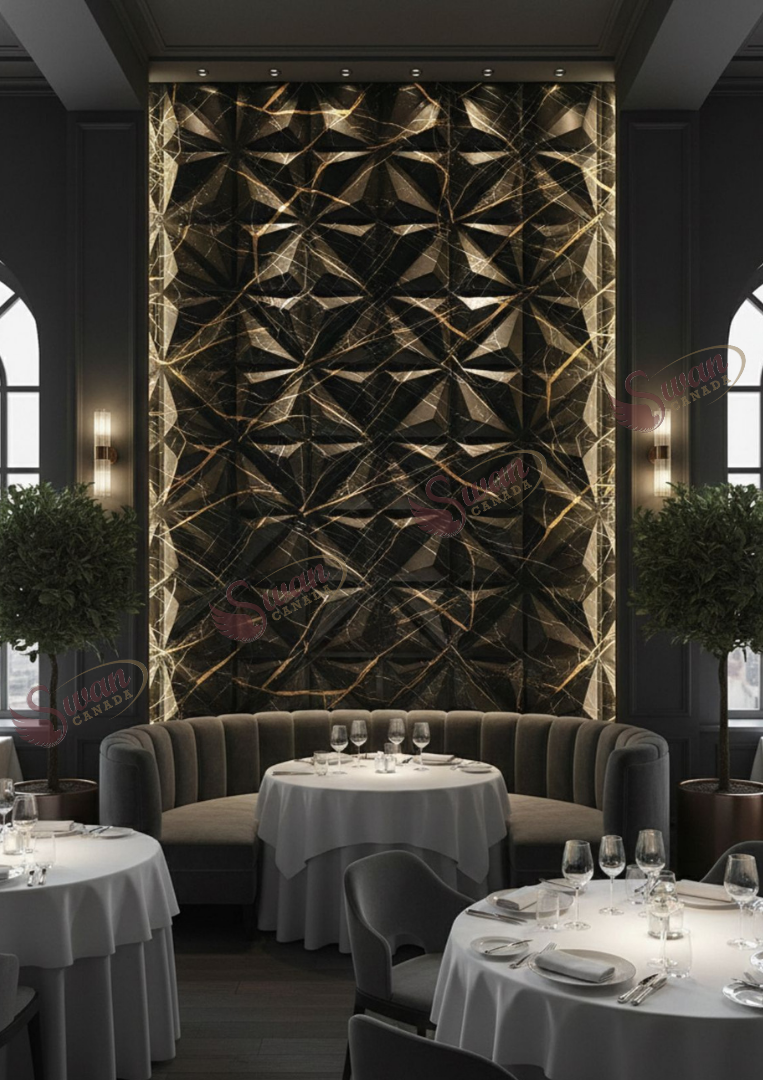 3D Wall Panels, Jazz Black, 19.7" x 19.7"