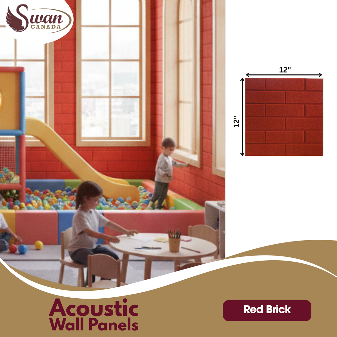 Acoustic Felt Panel, Red Brick, 1ft x 1ft