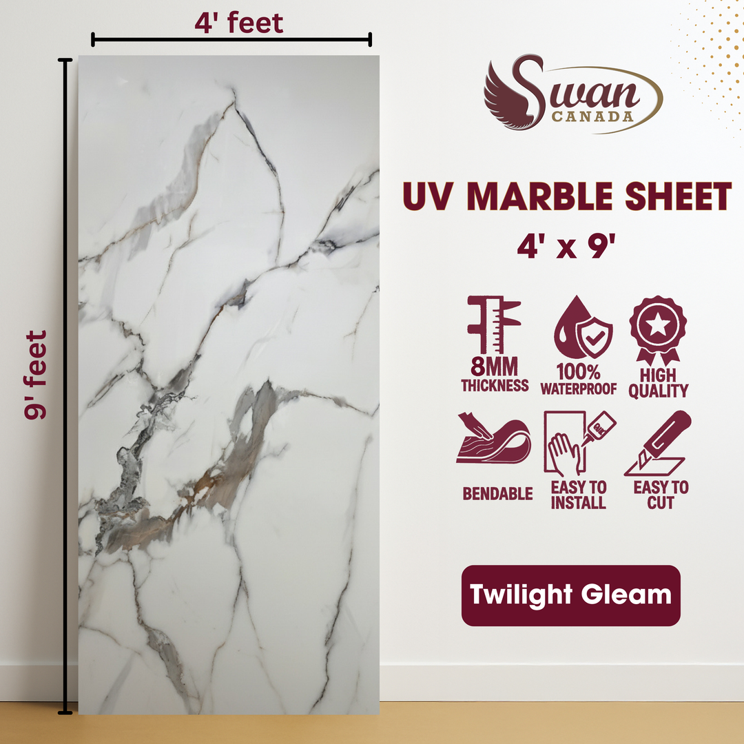 UV Marble Sheets, Twilight Gleam, 1 Sheet, 4 X 9 Feet