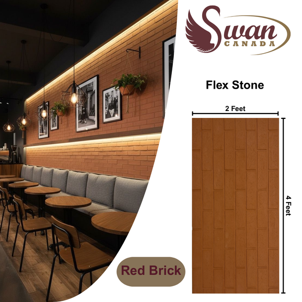 Flex Stone, Red Brick, 2ft x 4ft