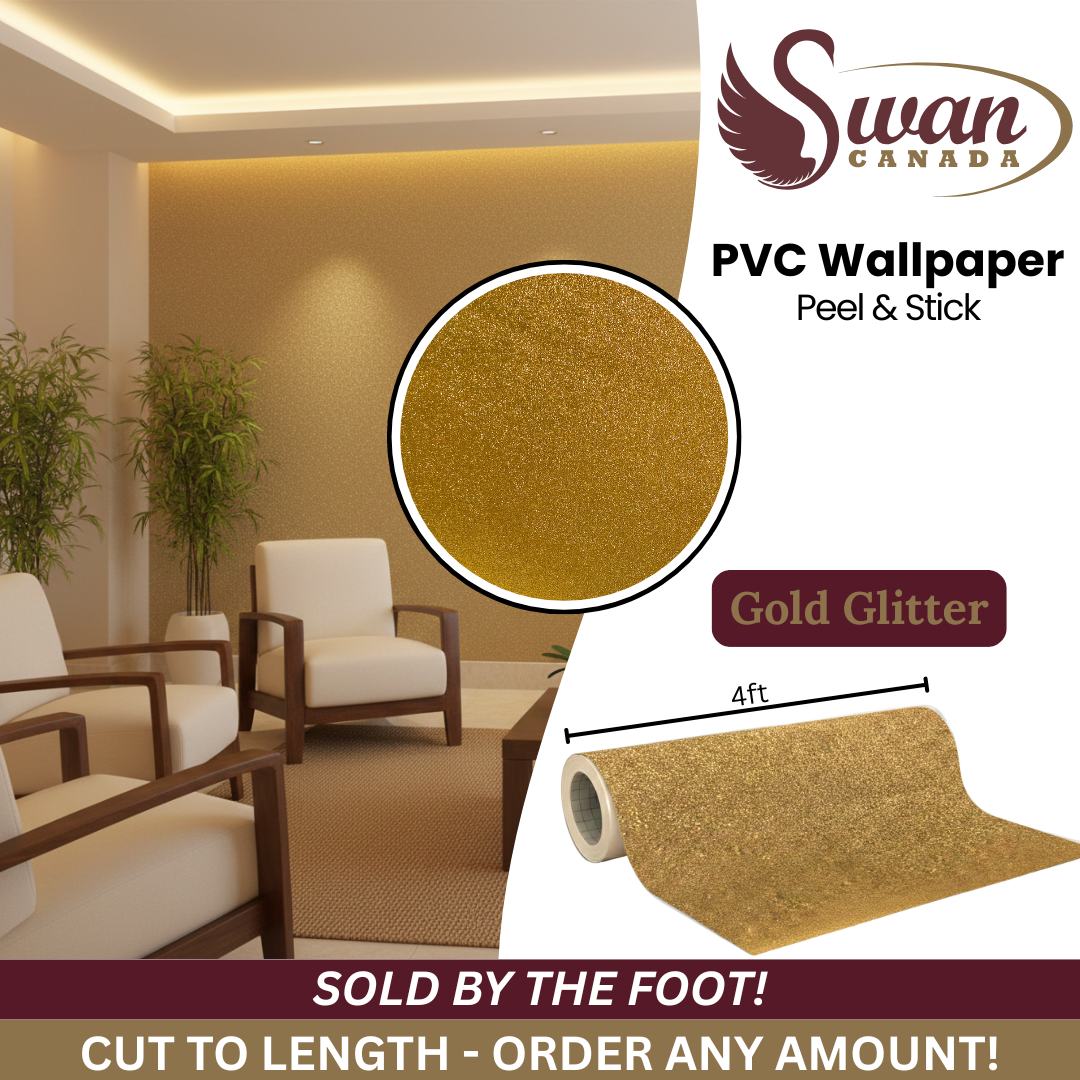 PVC Wallpaper Sticker, Gold Glitter