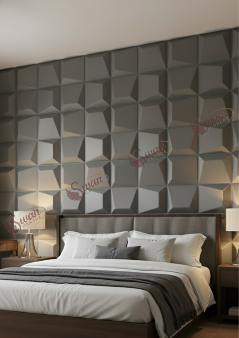 3D Wall Panels, Matte Silver, 19.7" x 19.7"