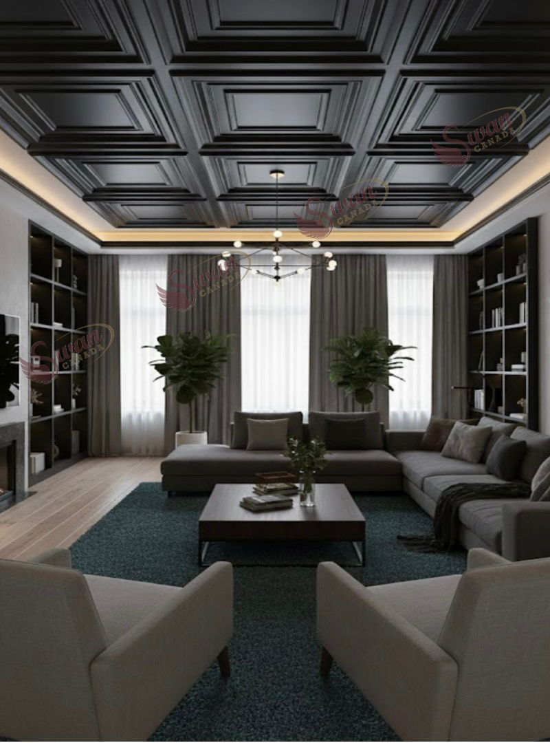 3D Wall Panels, Matte Black, 24" x 24"