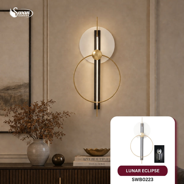 Décoration murale, applique murale éclipse lunaire, 16,5 po x 35,25 po, 1 pièce