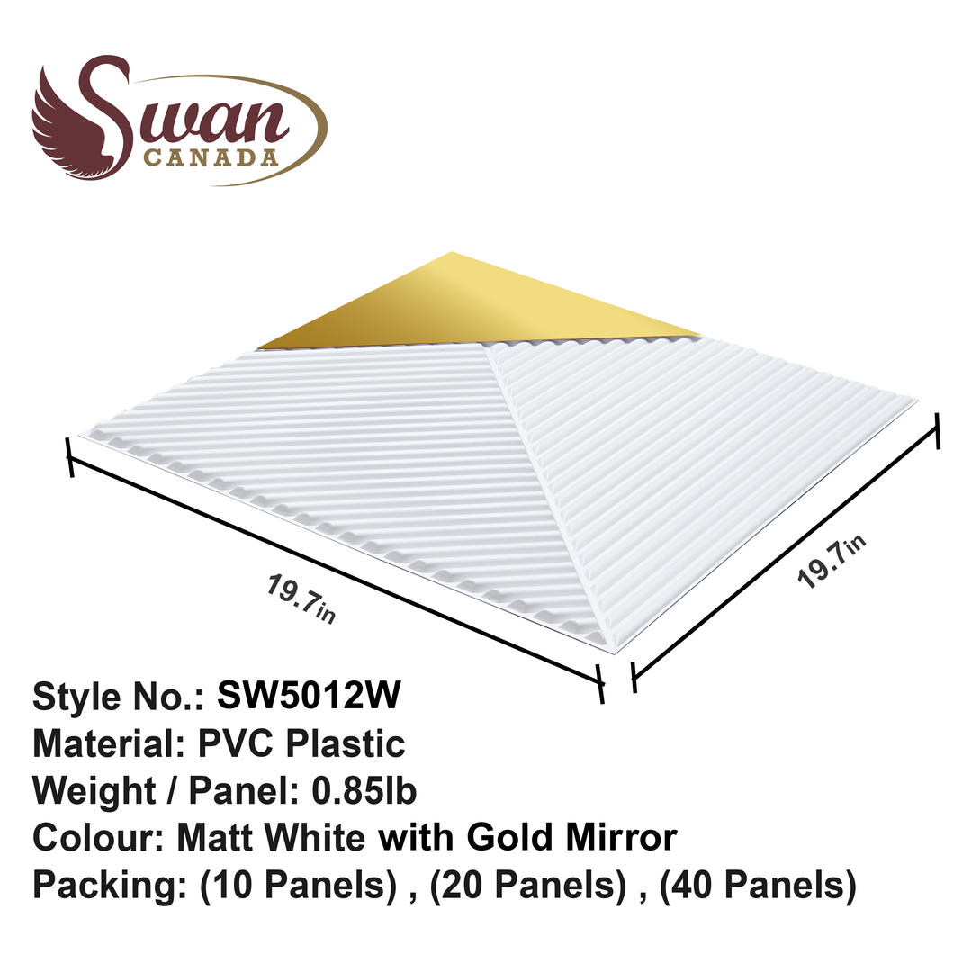 3D Wall Panels, Matte White, 19.7" x 19.7"