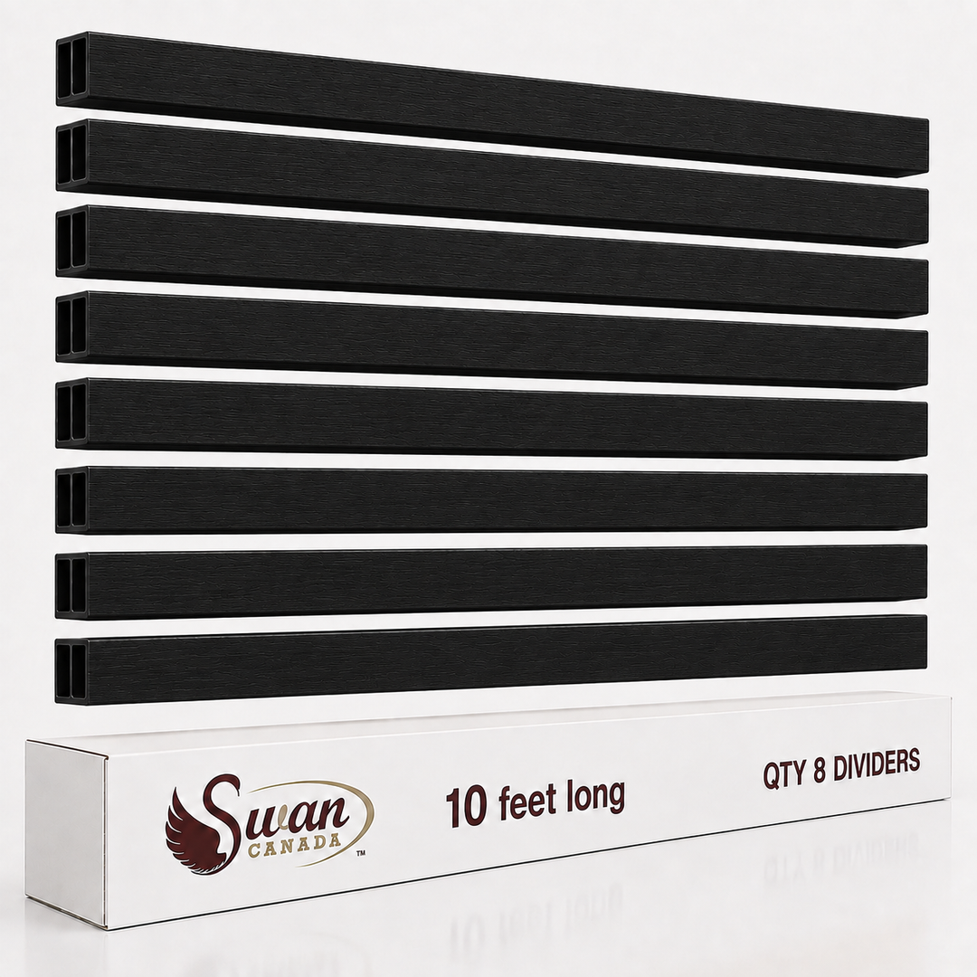 WPC Partition Walls, Room Divider Black Wood 8 Dividers , 2"x4"x10 feet long