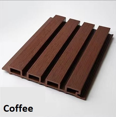 Outdoor WPC Fluted wall Panels, Coffee, 5 Panels/box