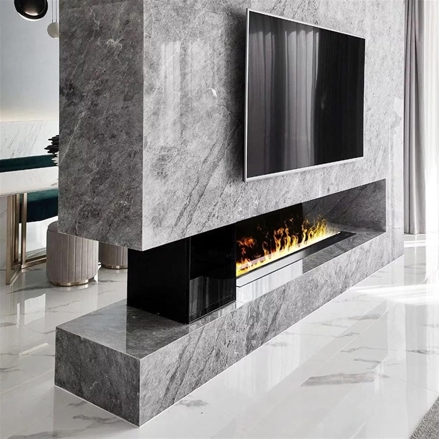 3D Water Vapor Fireplace, Smart Electric flame Fireplace, 48-In