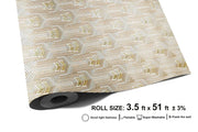 Swan Wallpaper, Golden Deco, 42in X 610in. 1 Roll