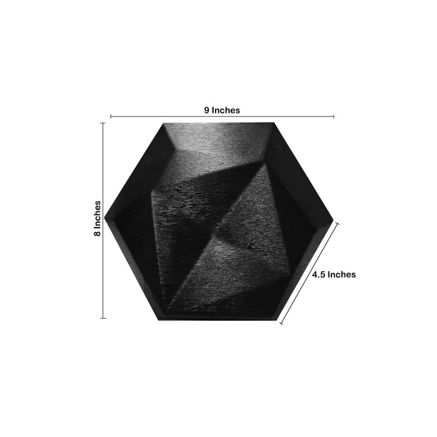 Panneaux hexagonaux en cuir, Terra noir, 10 panneaux, 22,9 cm x 20,3 cm