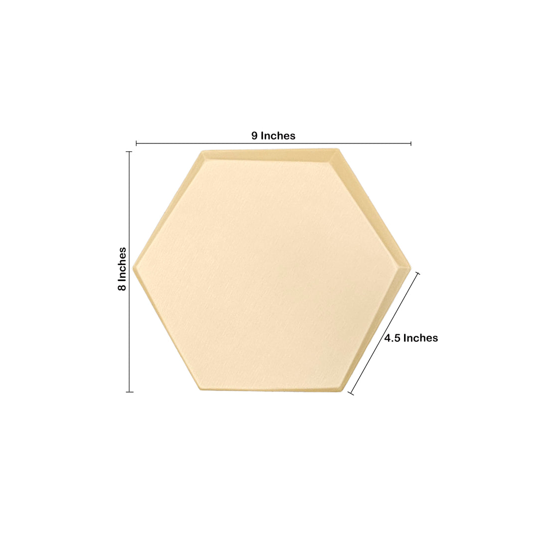 Hexagon Leather Panels, Beige Terra, 10 Panels, 9" x 8"