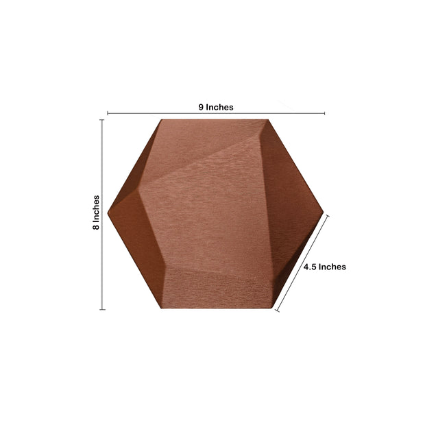 Panneaux de cuir hexagonaux, Marron Terra, 10 panneaux, 9" x 8"