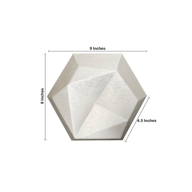 Panneaux de Cuir Hexagonaux, Terra Argenté, 10 Panneaux, 22,86 cm x 20,32 cm