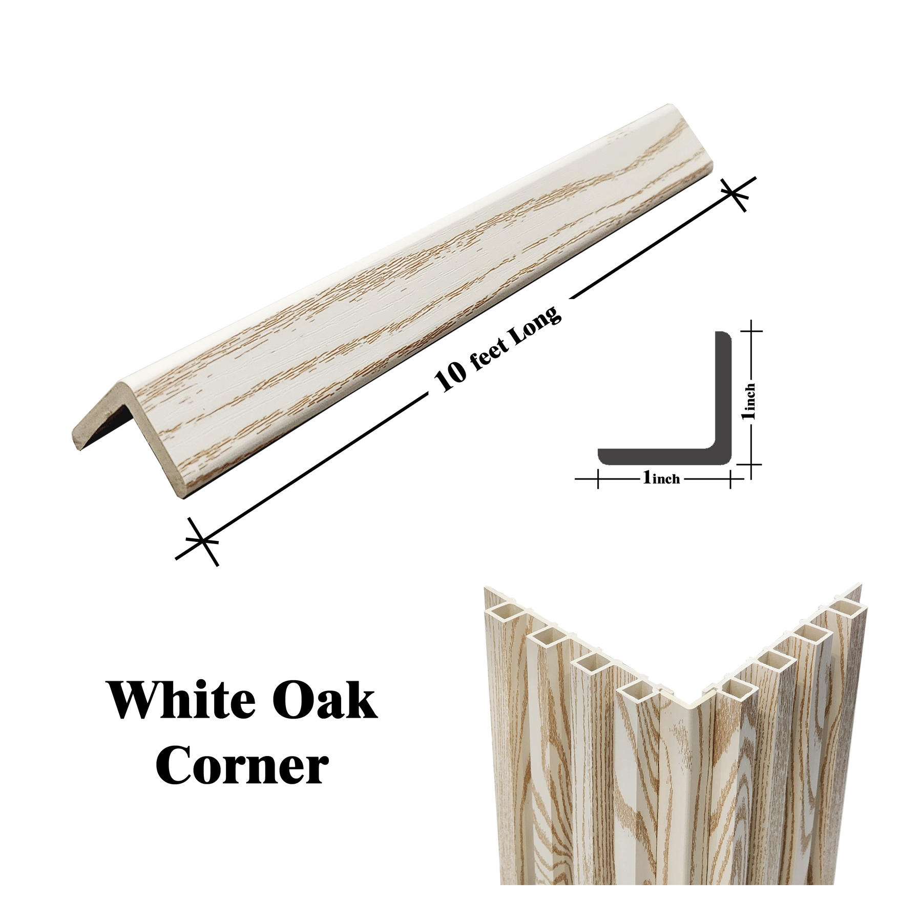 WPC L shape Corners 1 in X 1 in X 9 Feet Long Swan Canada WPC L shape Corners 1 in X 1 in X 9 Feet Long Swan Canada