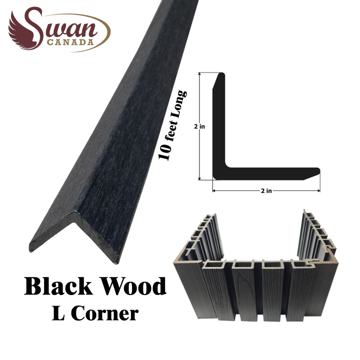 Outdoor WPC L-shape corners, 2-in x 2-in X 10 Feet Long