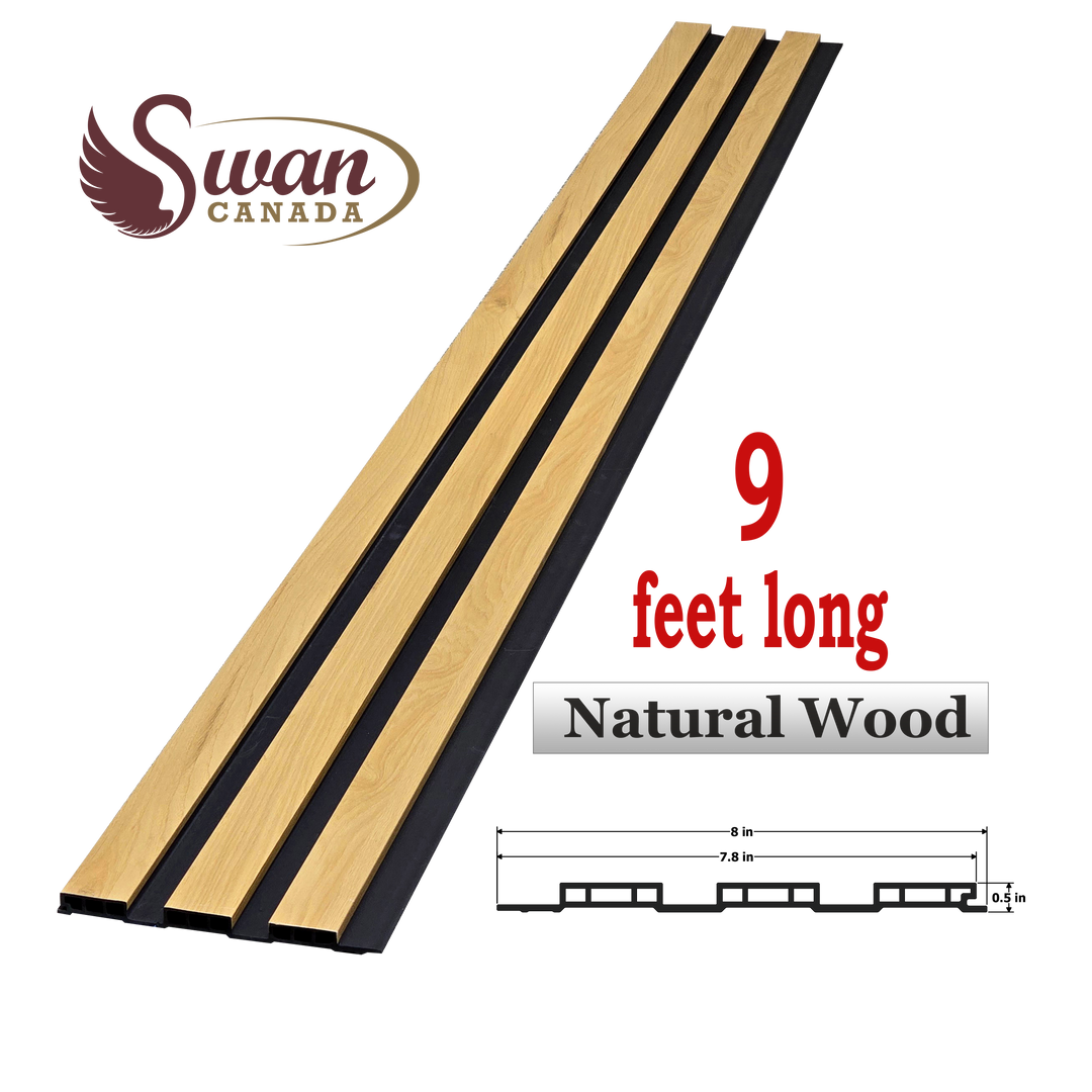 WPC Fluted Panels, Natural Wood , 10 Panels x 9 feet long.