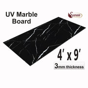 UV Marble Sheets, Black Echo, 1 Sheet, 4 X 9 Feet