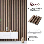 WPC Fluted Panels, Brown color, 10 Panels x 9 feet long