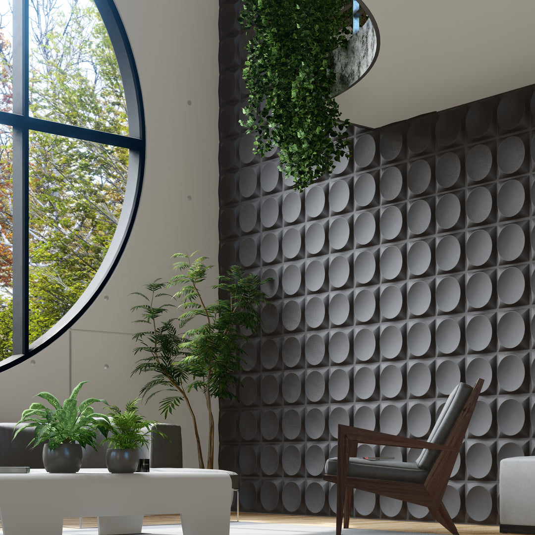 Moon face, PVC Black Wall Panels