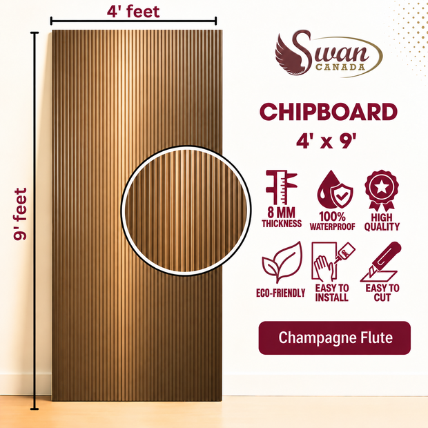 SWCB008CF Champagne Flute chipboard, 4ft x 9ft x 8mm