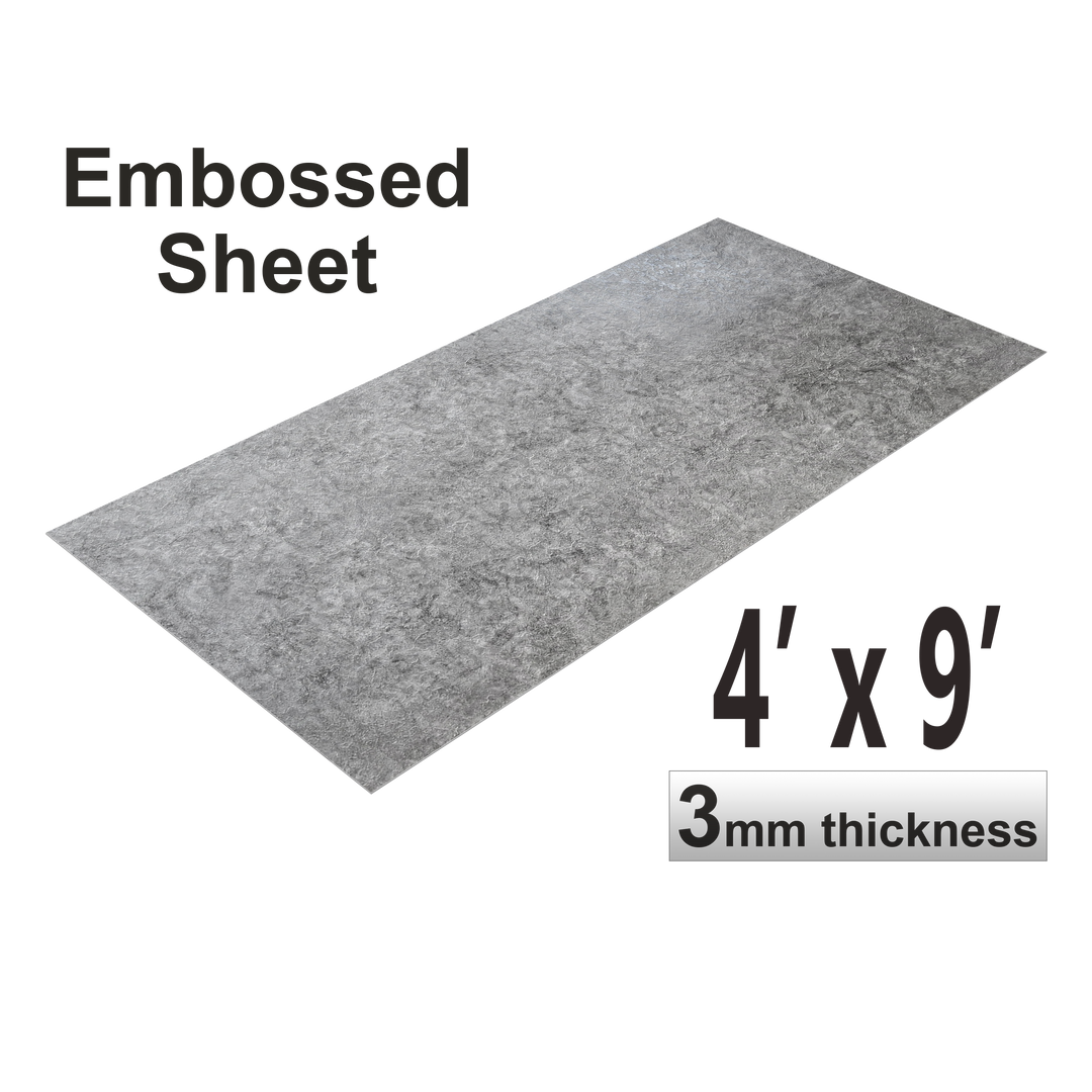 Embossed Board, Steel Grey , 1 Sheet, 4 X 9 Feet