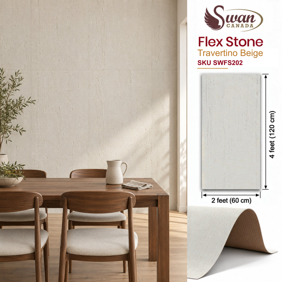 Flex Stone, Travertino Beige, 2ft x 4ft