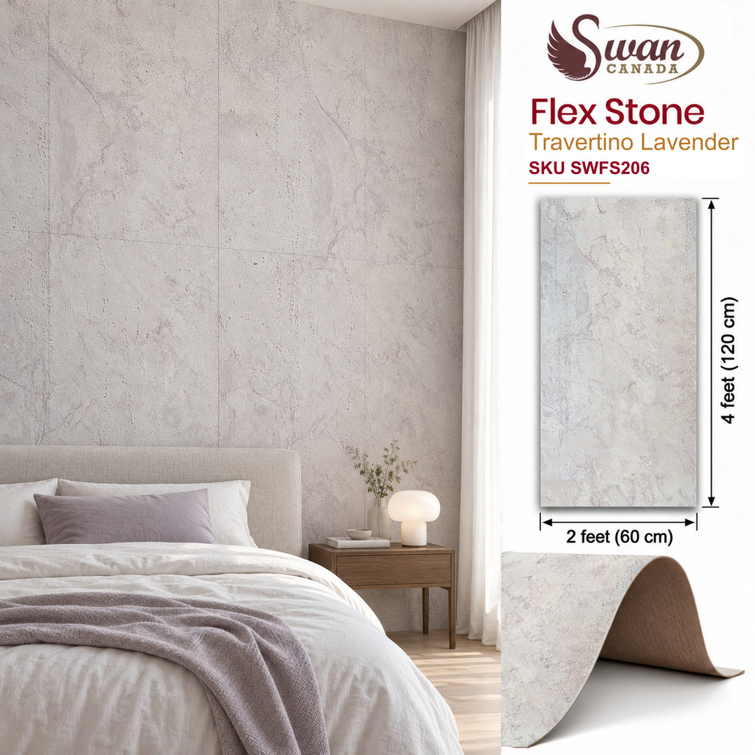 Flex Stone, Travertino Lavender, 2ft x 4ft