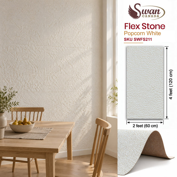 Flex Stone, Popcorn White, 2ft x 4ft