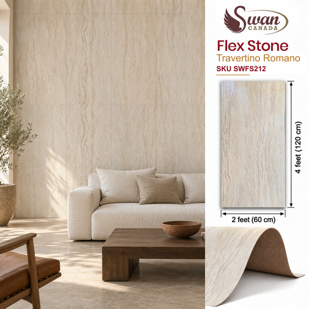 Flex Stone, Travertino Romano, 2ft x 4ft