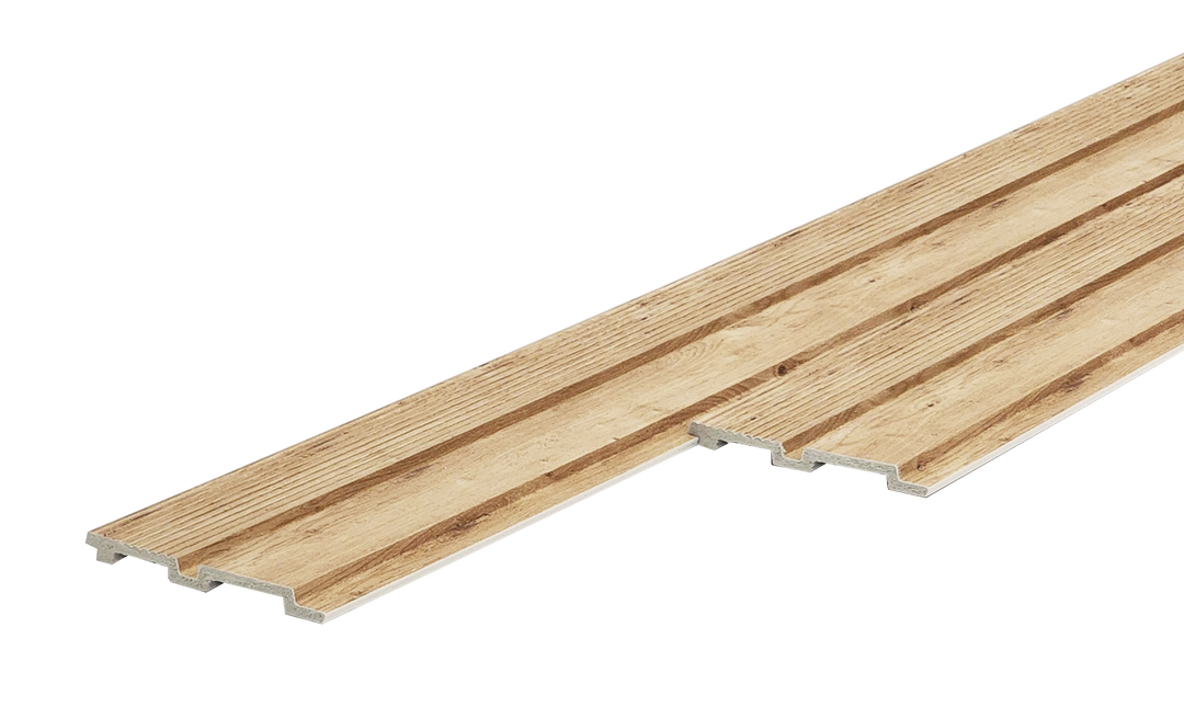 Panneaux cannelés PS, couleur bois, 108 po x 4,75 po x 10 panneaux