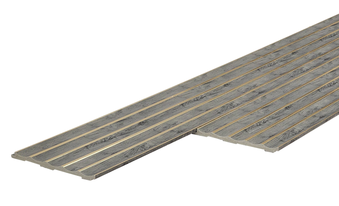 PS Fluted Panels, Gray Wood - 108-in X 6-in X10 panels