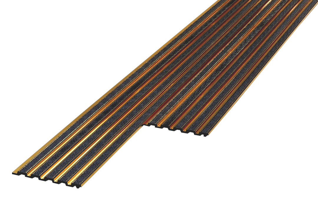 PS Fluted Panels, Black & Gold, 108-in X 6.75-in X 10 panels