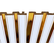 PS Fluted Panels, White & Gold, 108-in X 6.75-in X 10 panels