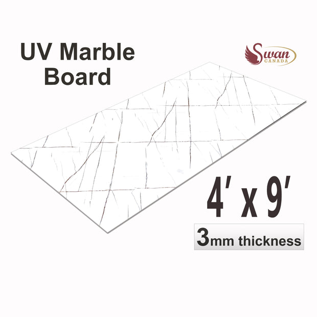 UV Marble Sheets, Ink Streak , 1 Sheet, 4 X 9 Feet