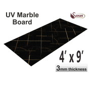 UV Marble Sheets, Black Golden Streak , 1 Sheet, 4 X 9 Feet